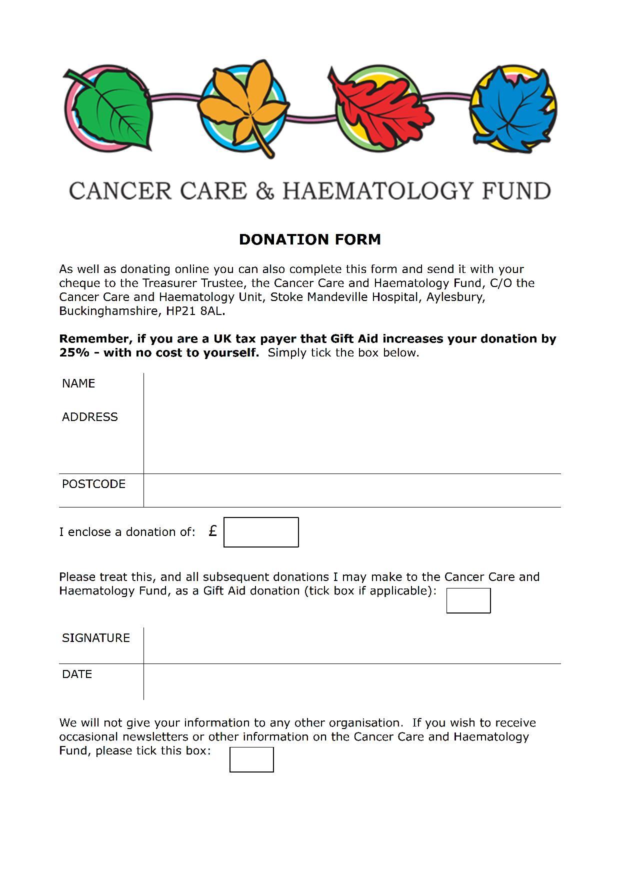 CCHF Donation Form and Gift Aid